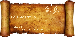 Hey Jolán névjegykártya