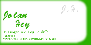 jolan hey business card